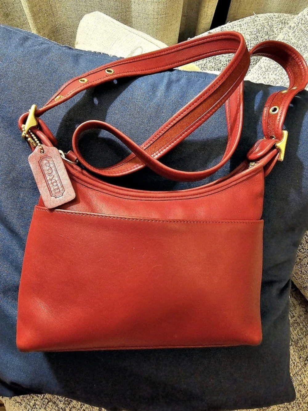 Vintage Coach Red Legacy Small Zip/Hobo Bag